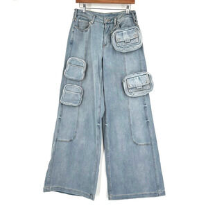 SER.O.YA Stephy Cargo Wide-Leg Jeans Pants Size 25 Baggy Y2K Streetwear Skater